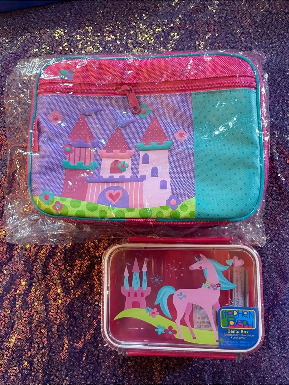 Kids Pink Animal & Castle Snack Bags - 13 lunchboxes individual or bulk